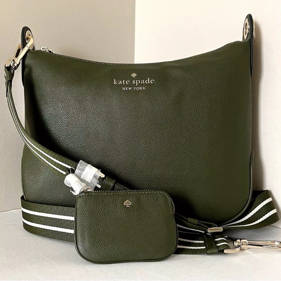 New Kate Spade Rosie Large Crossbody Pebbled Leather Enchanted Green - Picture 3 of 6